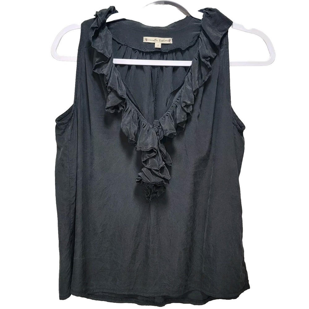 Nanette‎ Lepore Silk Blouse Womens XS Sleeveless Witchy Whimsygoth Fairygrunge